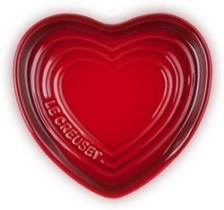 Le Creuset - Lepelhouder hart - rood - keramiek - lepelhouder in de vorm van een hartje