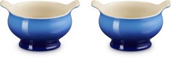Le Creuset aardewerk set van 2 heritage soepkommen 11 cm / 0.6 liter Azure