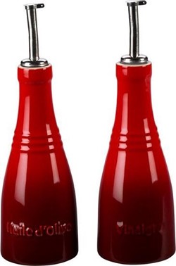 LE CREUSET - Aardewerk - Olie- en azijnset 0,24l Rood